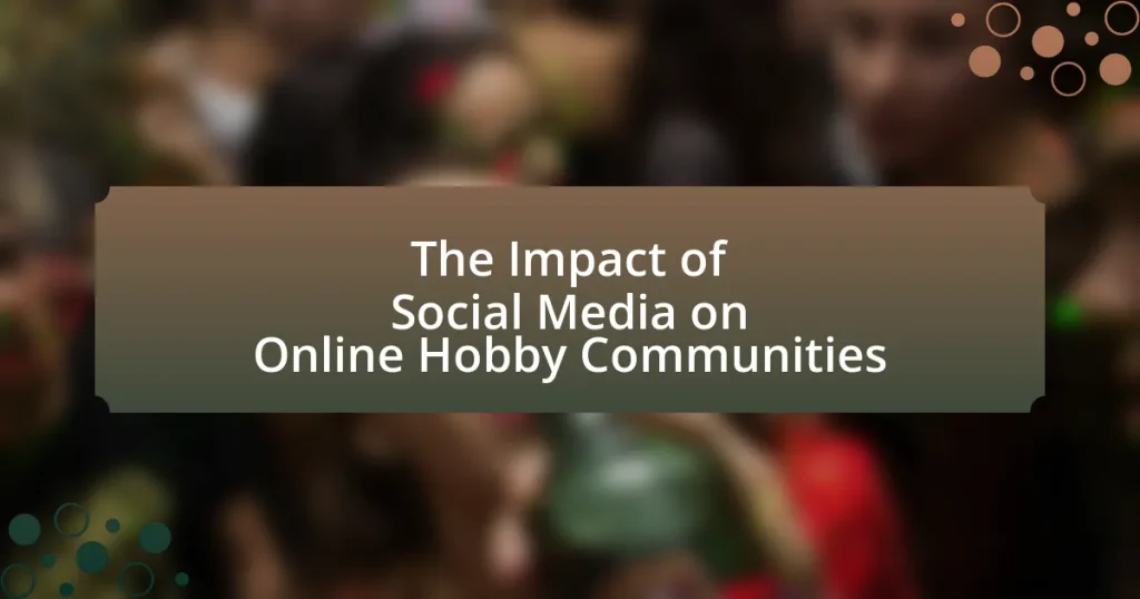 The Impact of Social Media on Online Hobby Communities