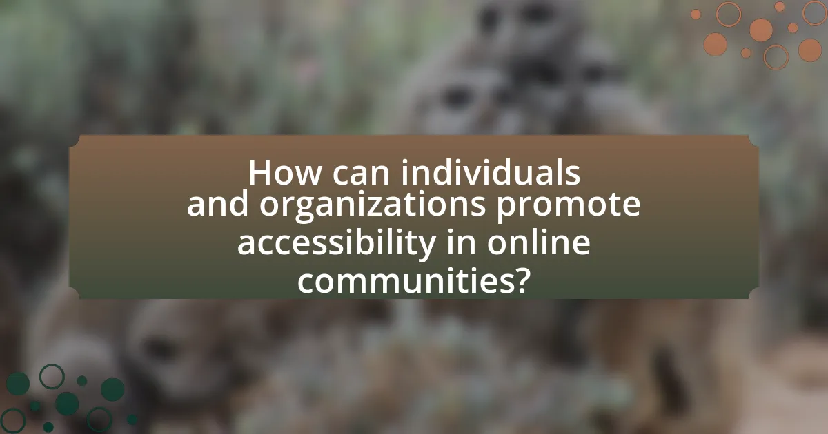 How can individuals and organizations promote accessibility in online communities?