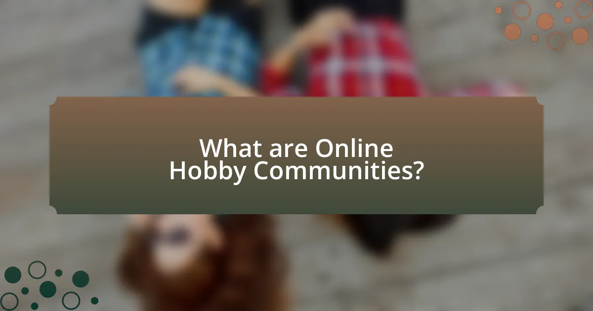 What are Online Hobby Communities?