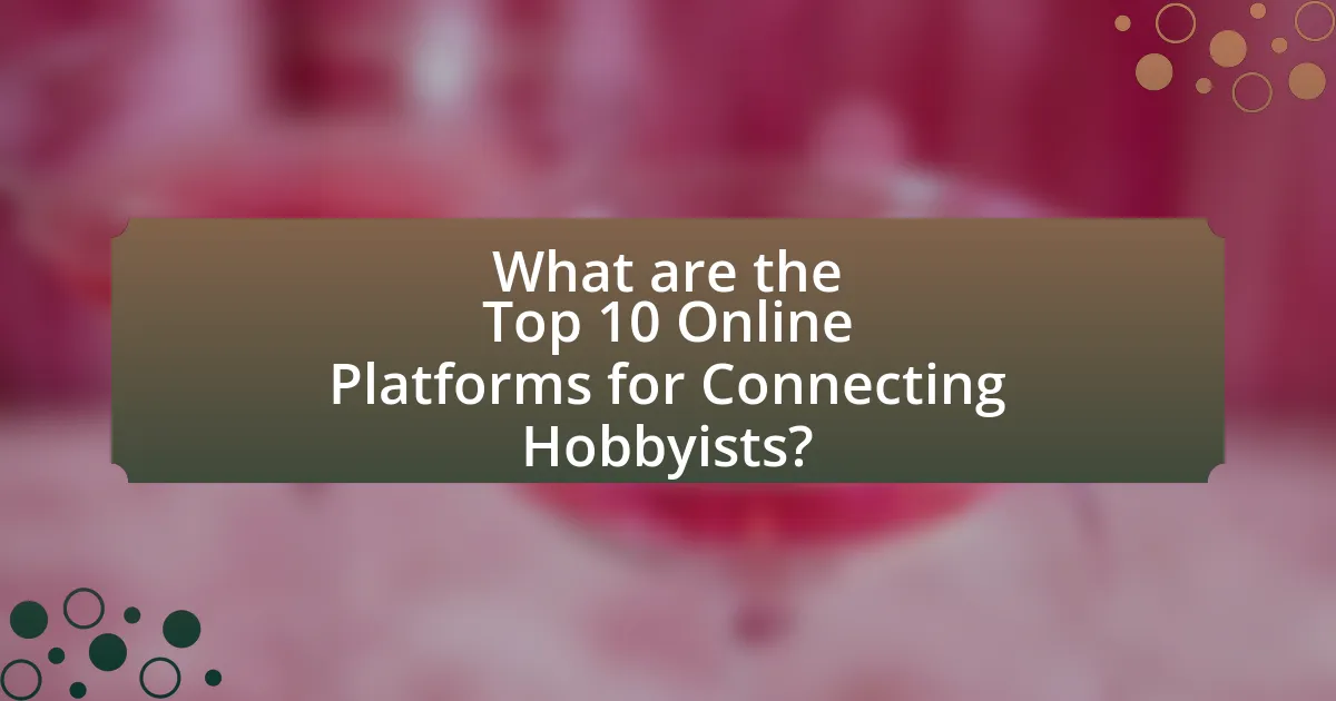 What are the Top 10 Online Platforms for Connecting Hobbyists?