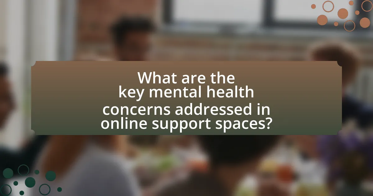 What are the key mental health concerns addressed in online support spaces?