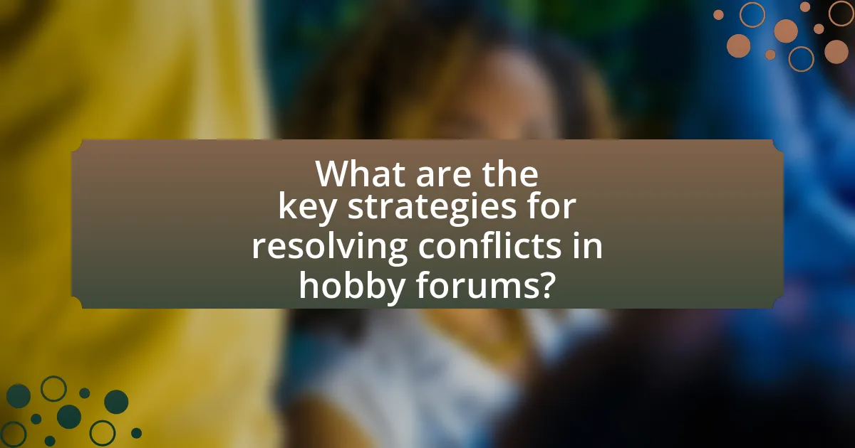 What are the key strategies for resolving conflicts in hobby forums?