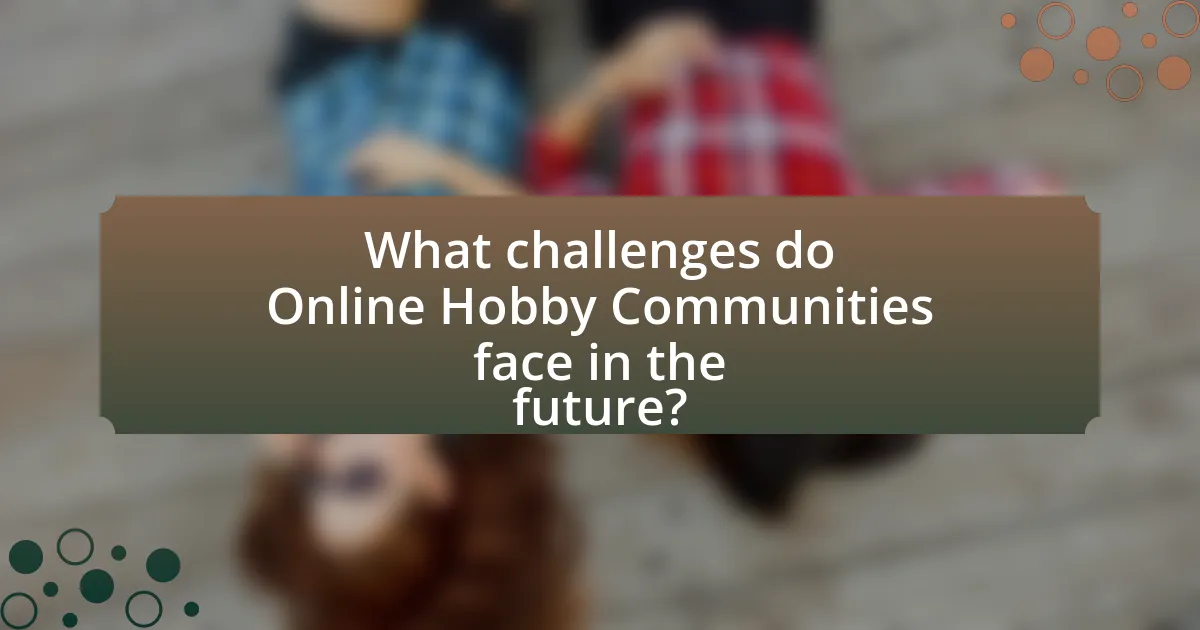What challenges do Online Hobby Communities face in the future?