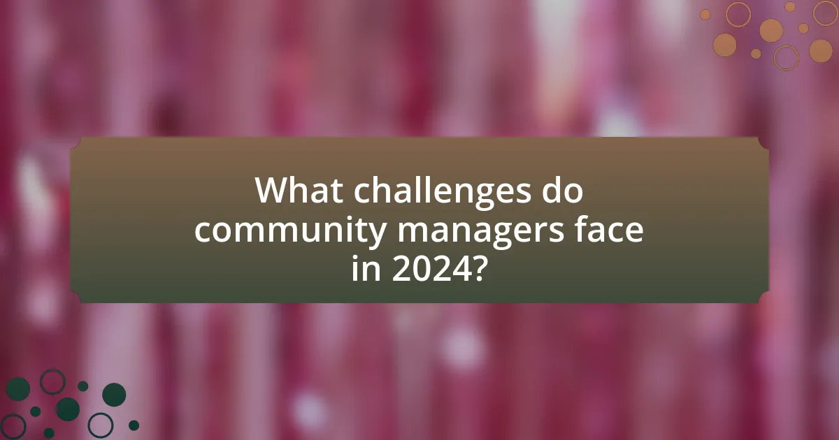 What challenges do community managers face in 2024?