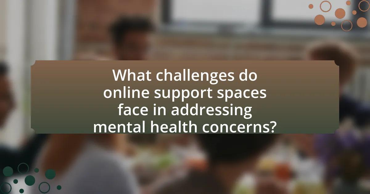 What challenges do online support spaces face in addressing mental health concerns?