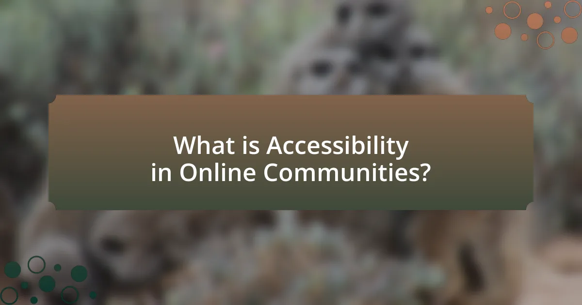 What is Accessibility in Online Communities?