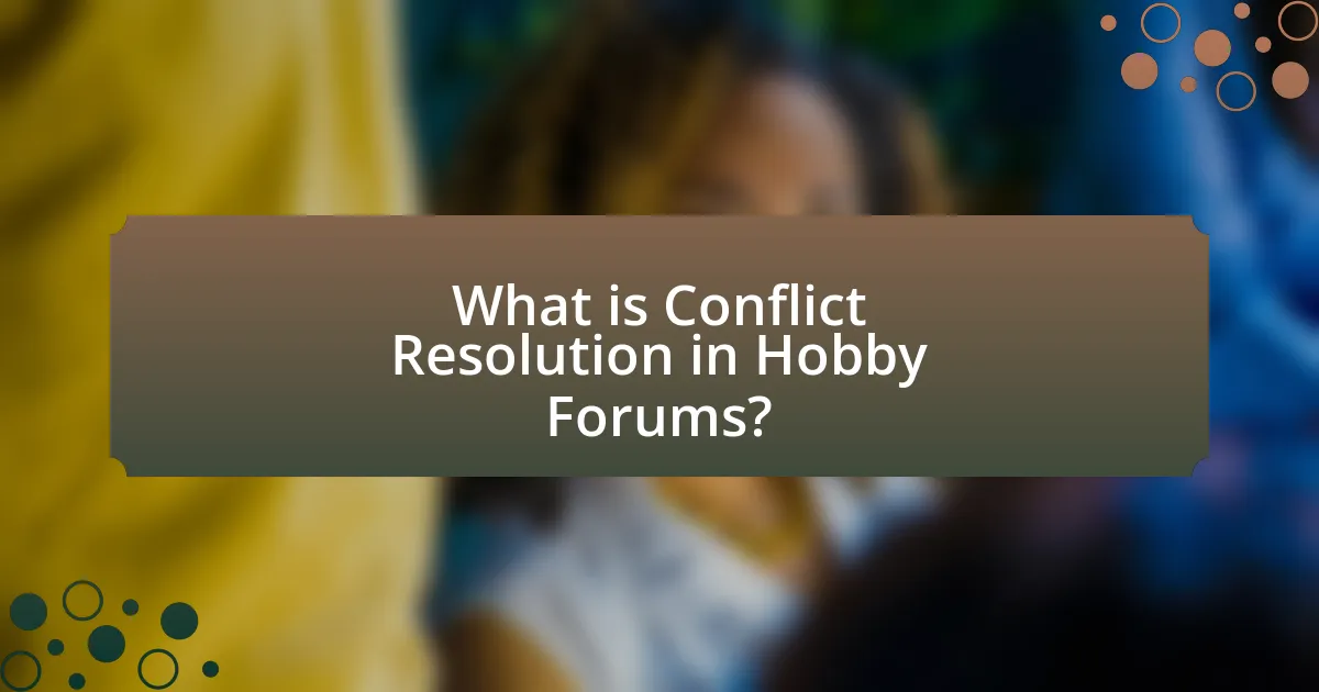 What is Conflict Resolution in Hobby Forums?