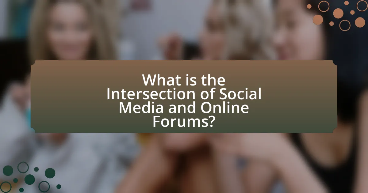 What is the Intersection of Social Media and Online Forums?
