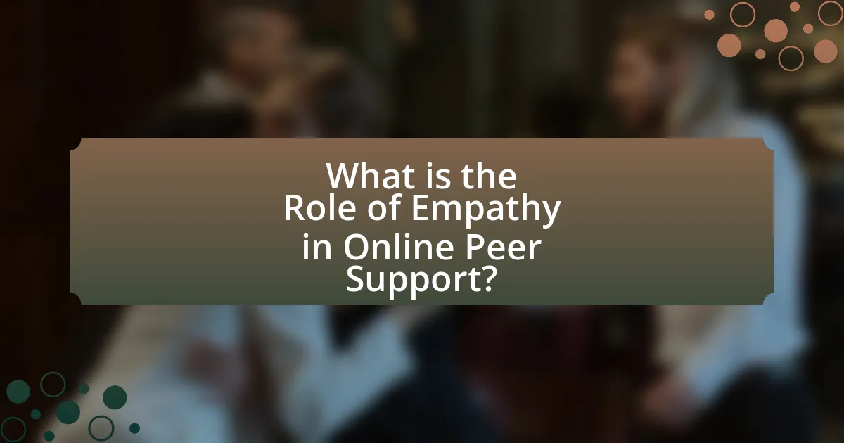 What is the Role of Empathy in Online Peer Support?